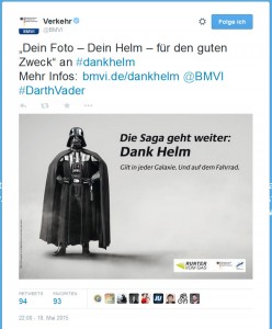 Tweet des BMVI zur #dankhelm Kampagne